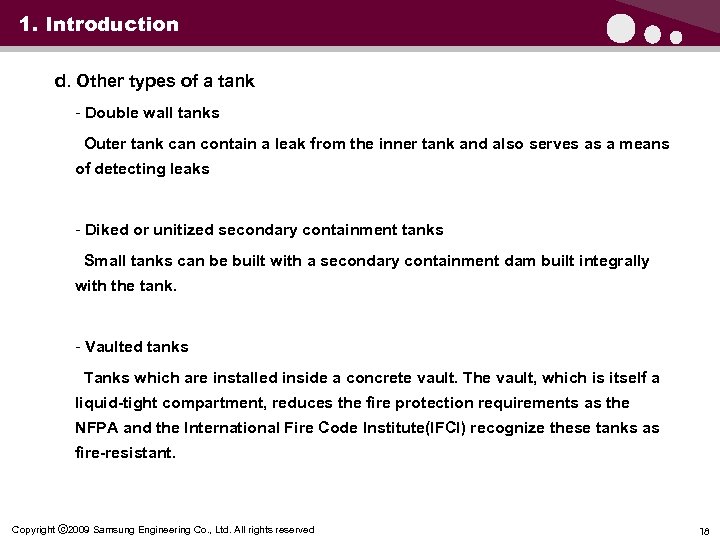 1. Introduction d. Other types of a tank - Double wall tanks Outer tank