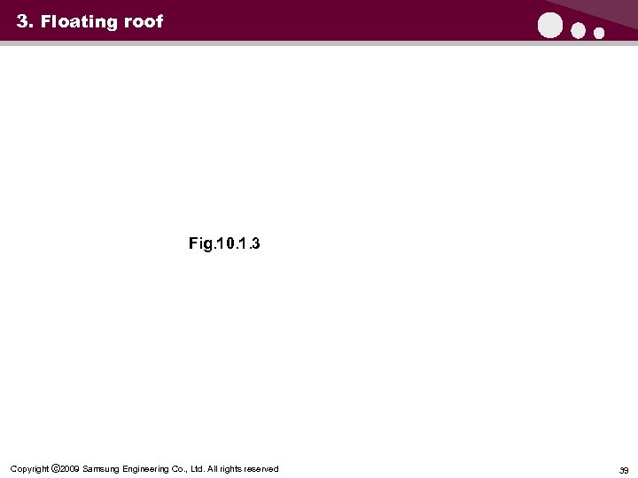 3. Floating roof Fig. 10. 1. 3 Copyright ⓒ 2009 Samsung Engineering Co. ,