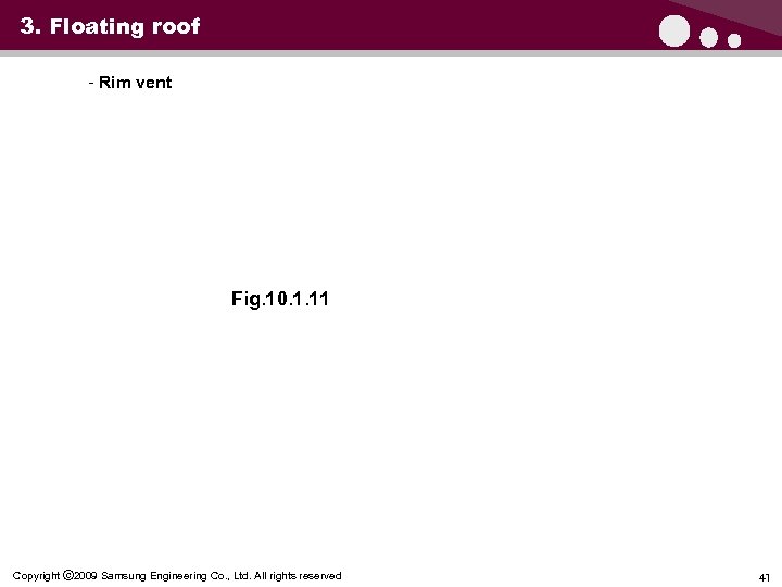 3. Floating roof - Rim vent Fig. 10. 1. 11 Copyright ⓒ 2009 Samsung