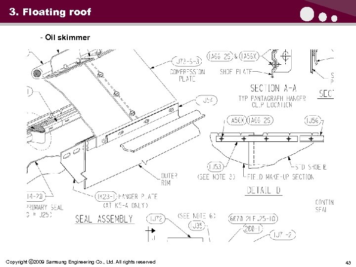 3. Floating roof - Oil skimmer Copyright ⓒ 2009 Samsung Engineering Co. , Ltd.