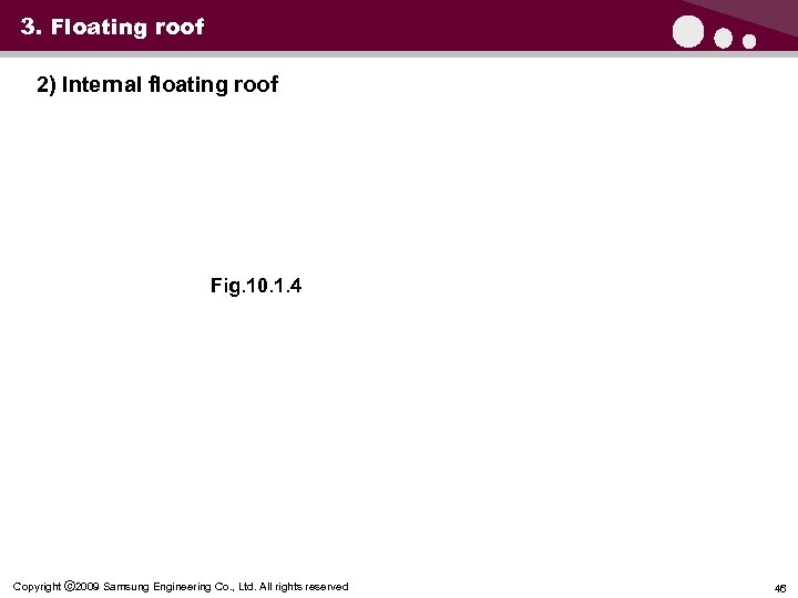 3. Floating roof 2) Internal floating roof Fig. 10. 1. 4 Copyright ⓒ 2009