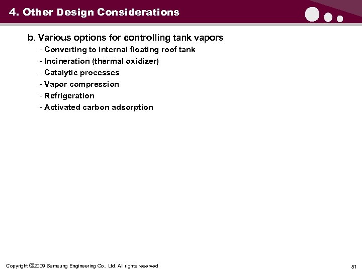 4. Other Design Considerations b. Various options for controlling tank vapors - Converting to