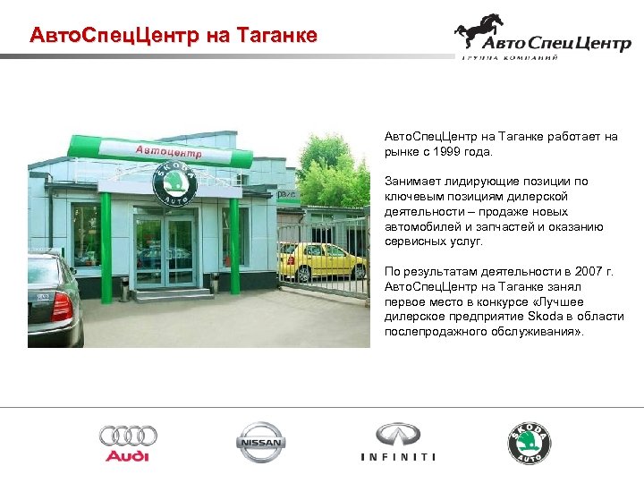 Авто. Спец. Центр на Таганке работает на рынке с 1999 года. Занимает лидирующие позиции