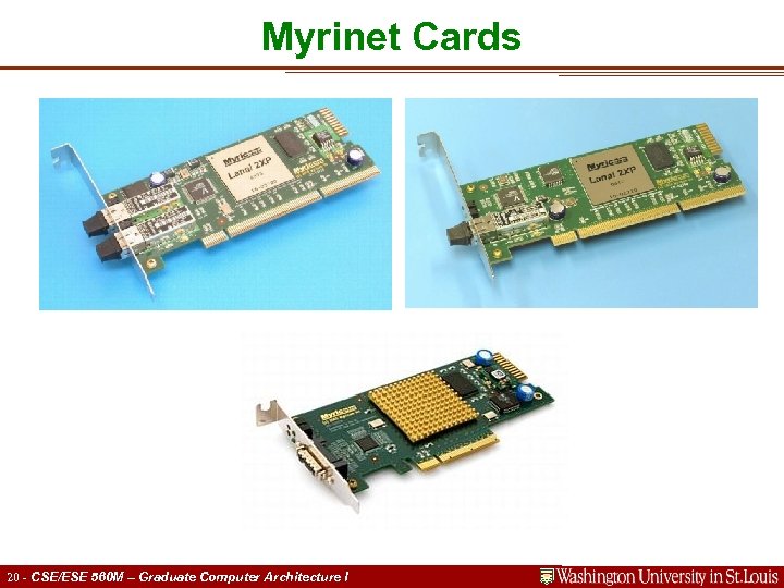 Myrinet Cards 20 - CSE/ESE 560 M – Graduate Computer Architecture I 