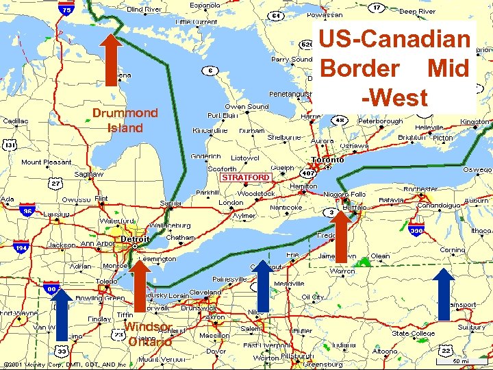 Drummond Island Windsor, Ontario US-Canadian Border Mid -West 