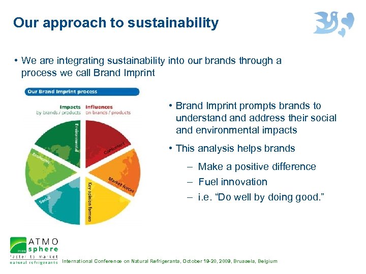 Our approach to sustainability • We are integrating sustainability into our brands through a