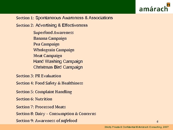 Section 1: Spontaneous Awareness & Associations Section 2: Advertising & Effectiveness Superfood Awareness Banana