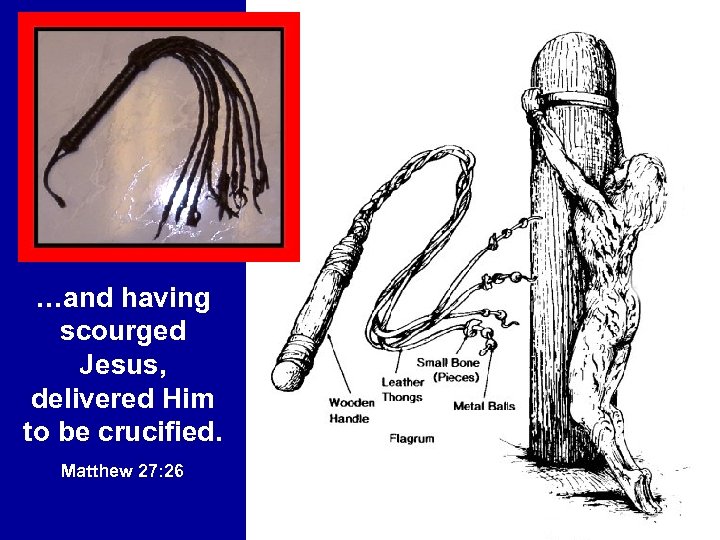 …and having scourged Jesus, delivered Him to be crucified. Matthew 27: 26 