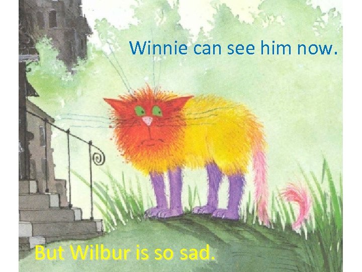 Winnie can see him now. But Wilbur is so sad. 