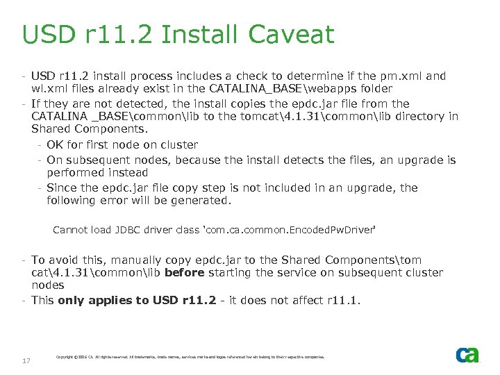 USD r 11. 2 Install Caveat - USD r 11. 2 install process includes