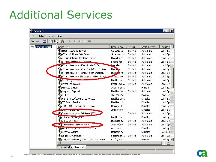 Additional Services 28 Copyright © 2006 CA. All rights reserved. All trademarks, trade names,