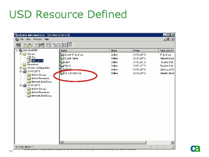 USD Resource Defined 99 Copyright © 2006 CA. All rights reserved. All trademarks, trade