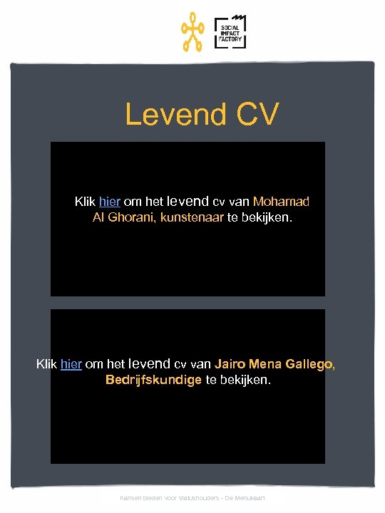 Levend CV Klik hier om het levend cv van Mohamad Al Ghorani, kunstenaar te