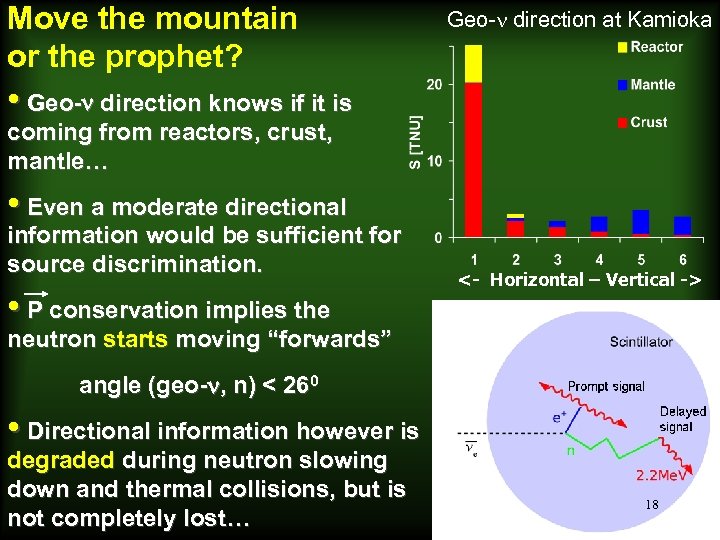 Move the mountain or the prophet? Geo-n direction at Kamioka • Geo-n direction knows