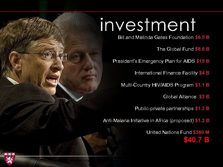 Bill and Melinda Gates Foundation $6. 5 B The Global Fund $8. 6 B