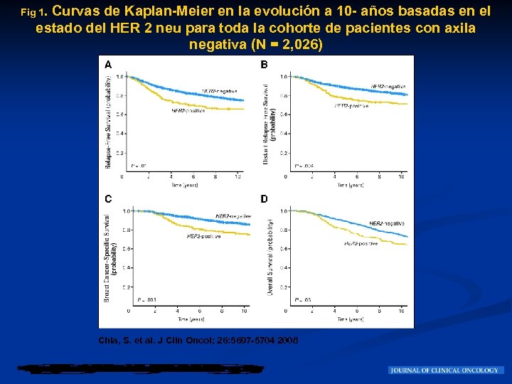 Fig 1. Curvas de Kaplan-Meier en la evolución a 10 - años basadas en