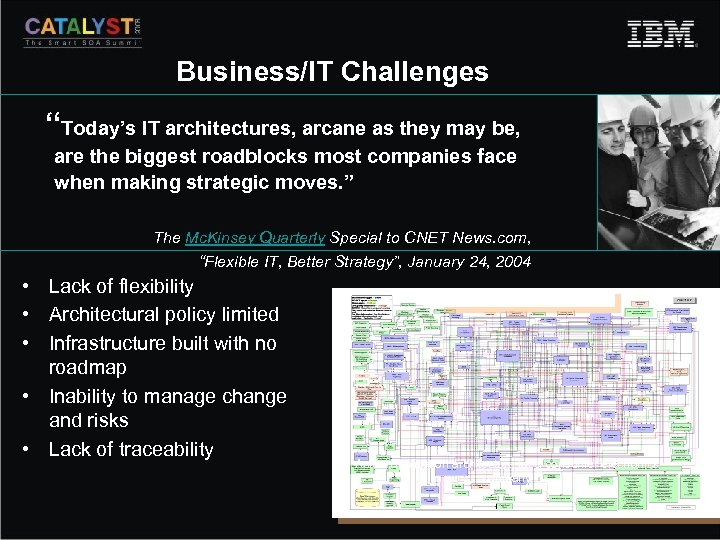 Business/IT Challenges “Today’s IT architectures, arcane as they may be, are the biggest roadblocks