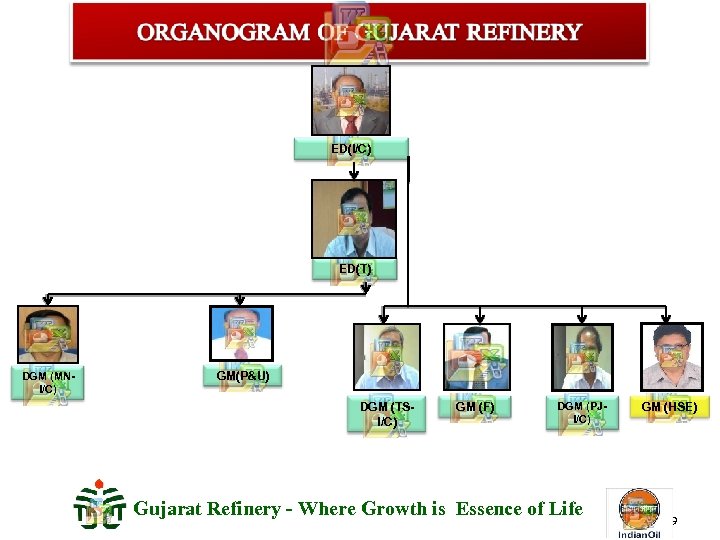 ED(I/C) ED(T) DGM (MNI/C) GM(P&U) DGM (TSI/C) GM (F) DGM (PJI/C) Gujarat Refinery -