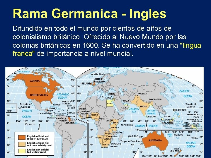 Rama Germanica - Ingles Difundido en todo el mundo por cientos de años de