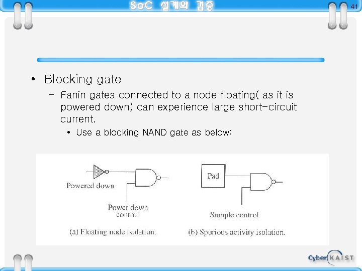 41 • Blocking gate – Fanin gates connected to a node floating( as it
