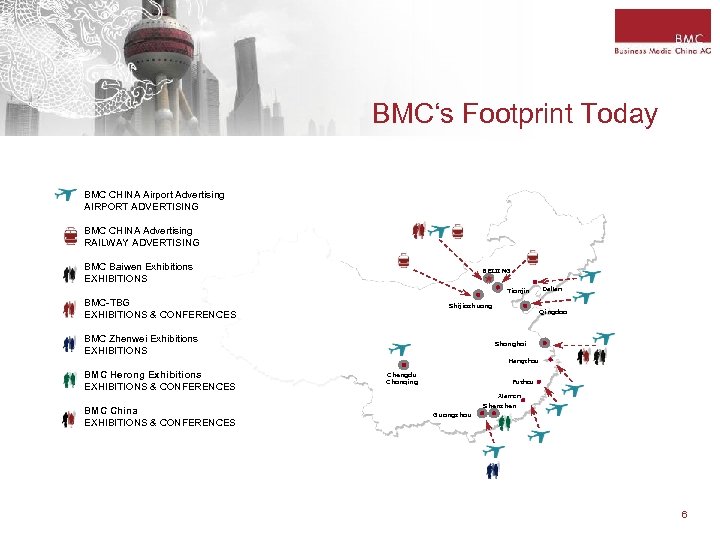 BMC‘s Footprint Today BMC CHINA Airport Advertising AIRPORT ADVERTISING BMC CHINA Advertising RAILWAY ADVERTISING