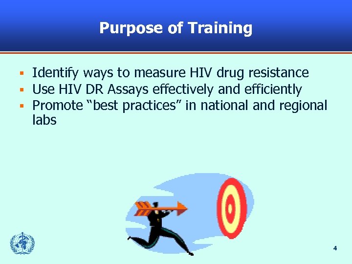 Purpose of Training § § § Identify ways to measure HIV drug resistance Use