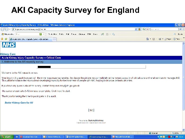 AKI Capacity Survey for England 
