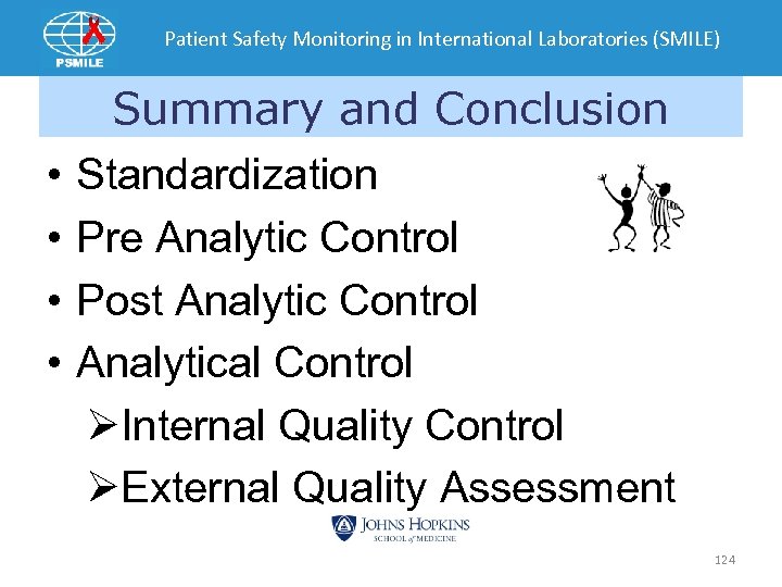 Patient Safety Monitoring in International Laboratories (SMILE) Summary and Conclusion • • Standardization Pre