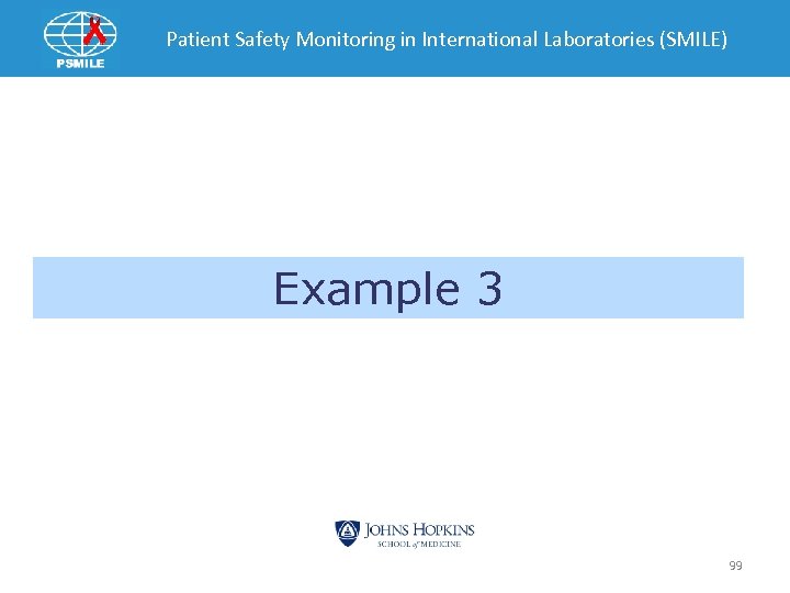 Patient Safety Monitoring in International Laboratories (SMILE) Example 3 99 