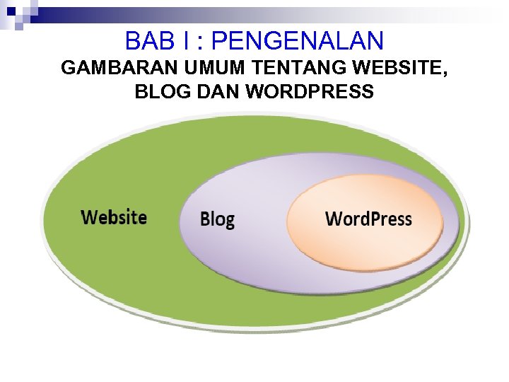 BAB I : PENGENALAN GAMBARAN UMUM TENTANG WEBSITE, BLOG DAN WORDPRESS 