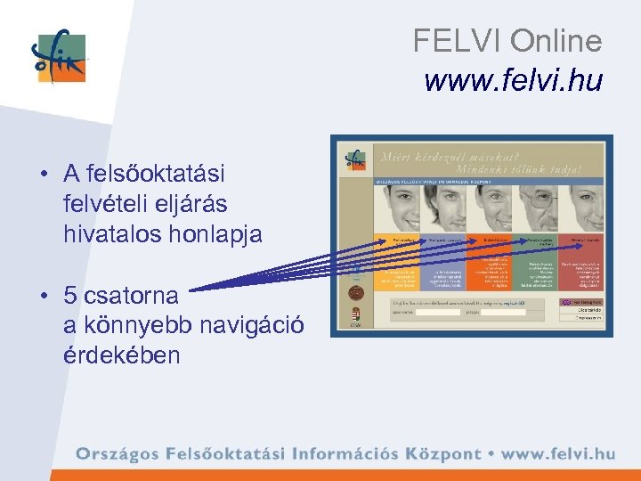 FELVI Online www. felvi. hu • A felsőoktatási felvételi eljárás hivatalos honlapja • 5