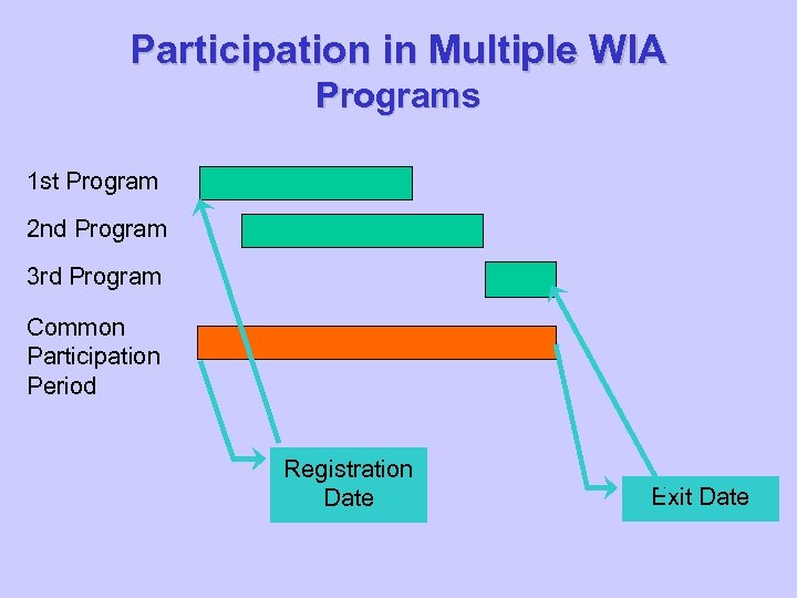 Participation in Multiple WIA Programs 1 st Program 2 nd Program 3 rd Program