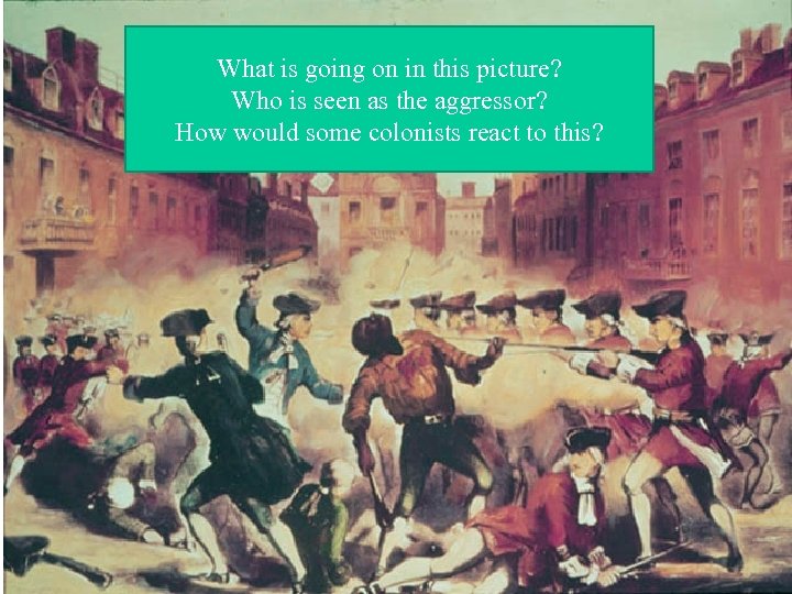 What is going on in this picture? Who is seen as the aggressor? How