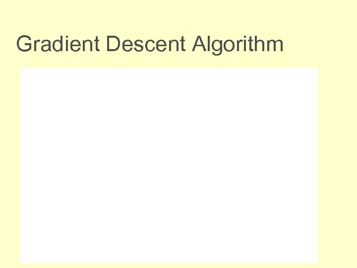 Gradient Descent Algorithm 