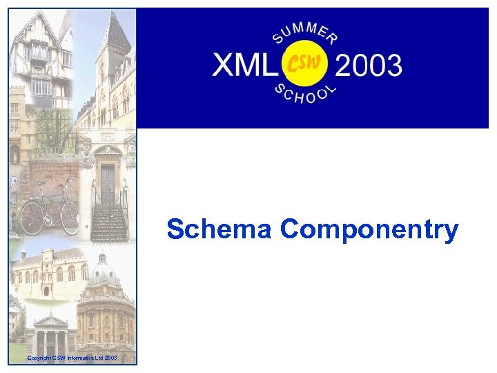 Schema Componentry Copyright CSW Informatics Ltd 2003 