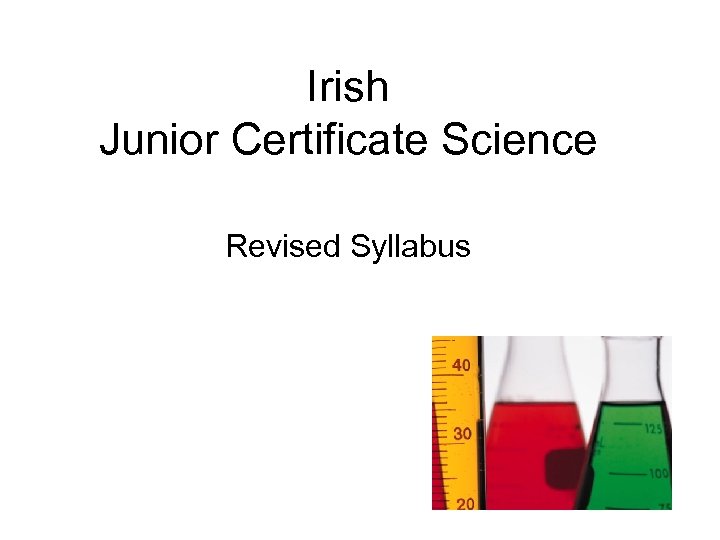 Irish Junior Certificate Science Revised Syllabus 