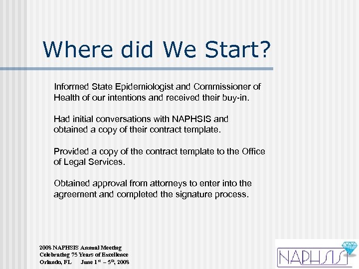 Where did We Start? Informed State Epidemiologist and Commissioner of Health of our intentions