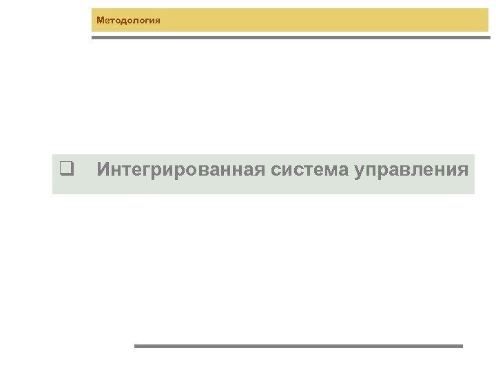 Методология q Интегрированная система управления 