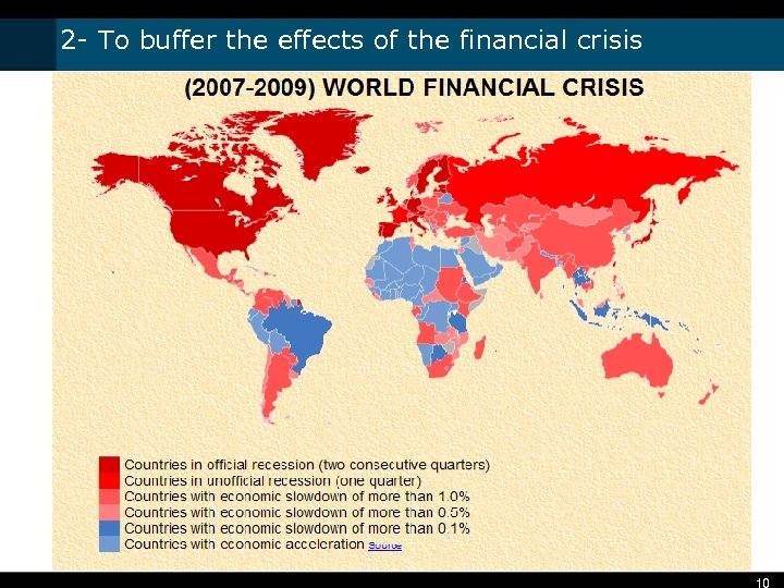 2 - To buffer the effects of the financial crisis 10 