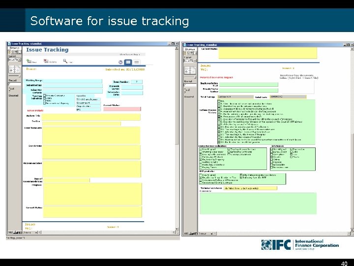 Software for issue tracking 40 