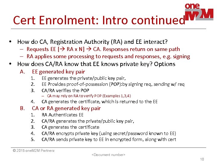 Cert Enrolment: Intro continued • How do CA, Registration Authority (RA) and EE interact?
