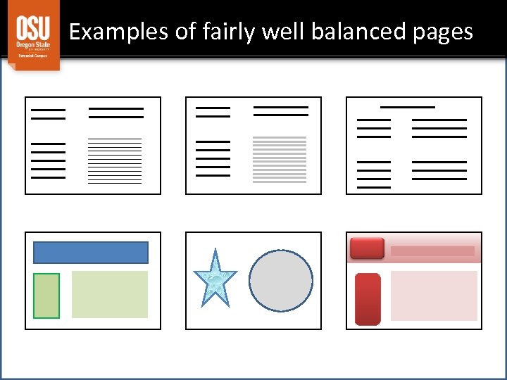 Examples of fairly well balanced pages 
