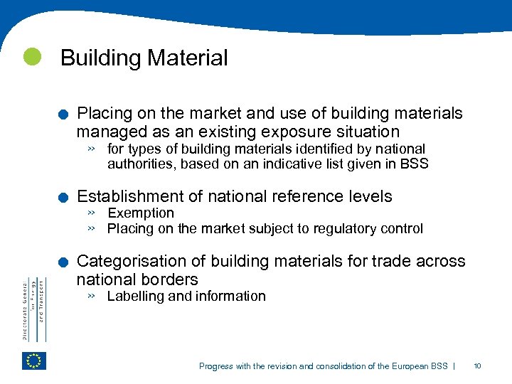  Building Material . . . Placing on the market and use of building