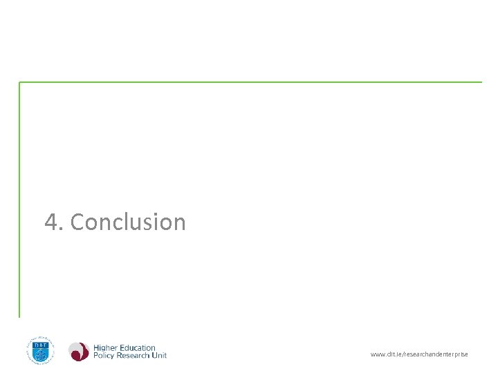 4. Conclusion www. dit. ie/researchandenterprise 