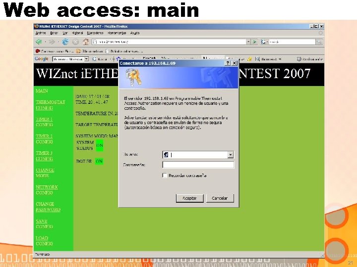 Web access: main 21 