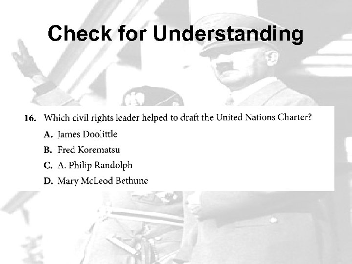 Check for Understanding 