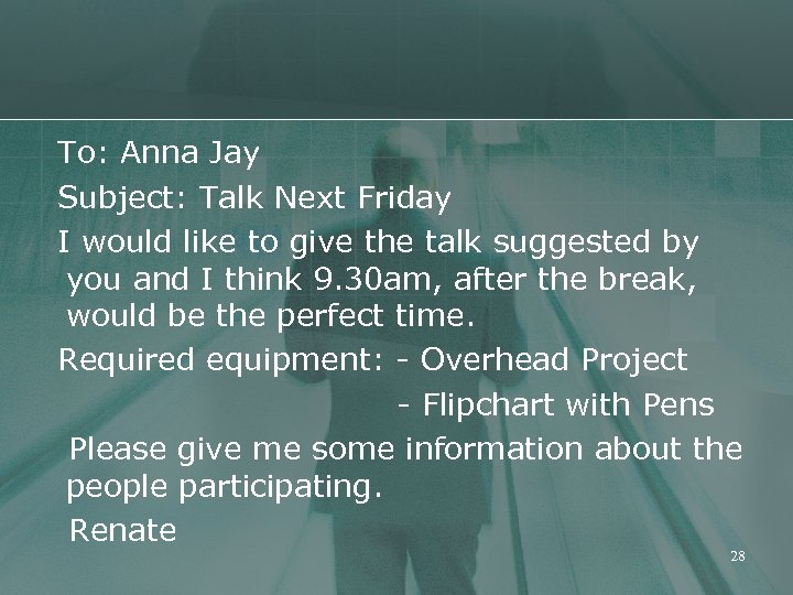 To: Anna Jay Subject: Talk Next Friday I would like to give the talk