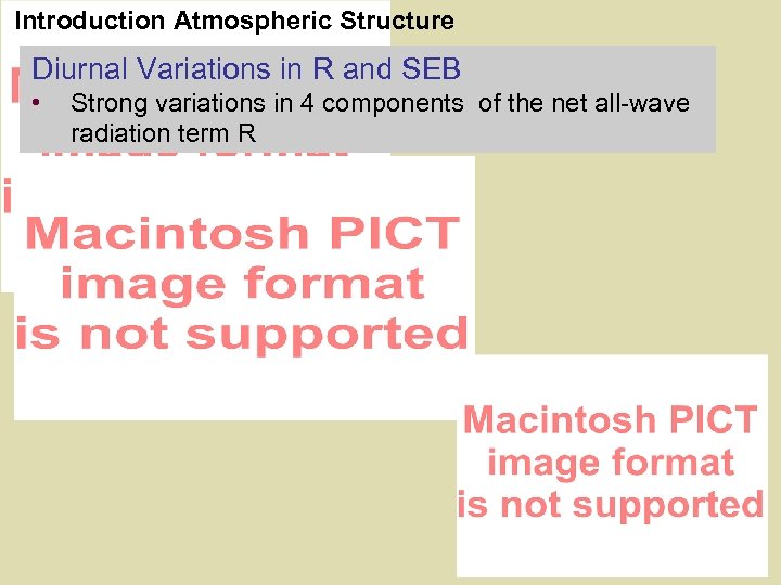 Introduction Atmospheric Structure Diurnal Variations in R and SEB • Strong variations in 4
