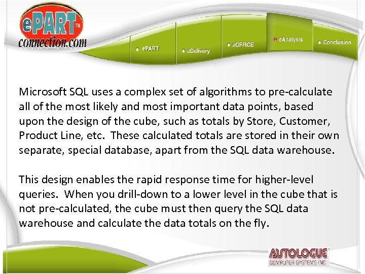 Microsoft SQL uses a complex set of algorithms to pre-calculate all of the most