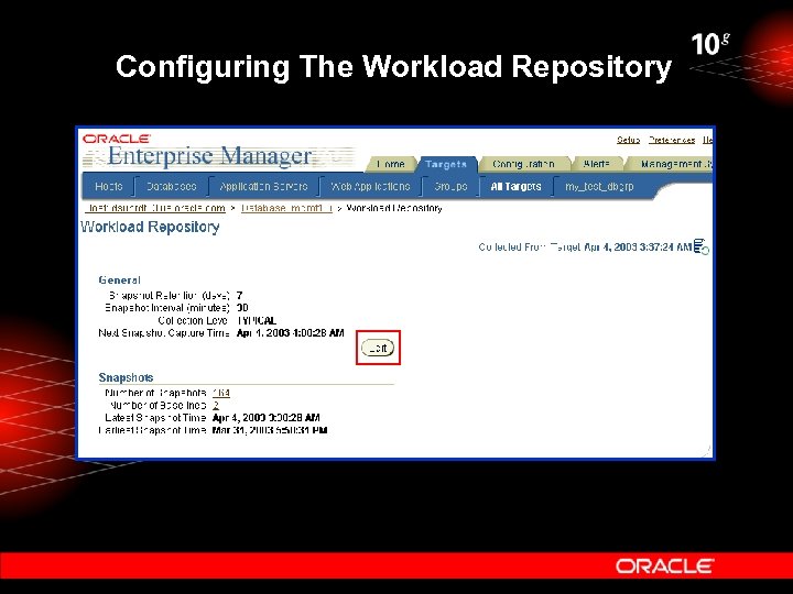 Configuring The Workload Repository 